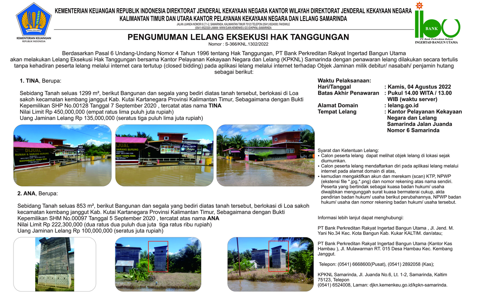 Informasi Lelang Hak Tanggungan